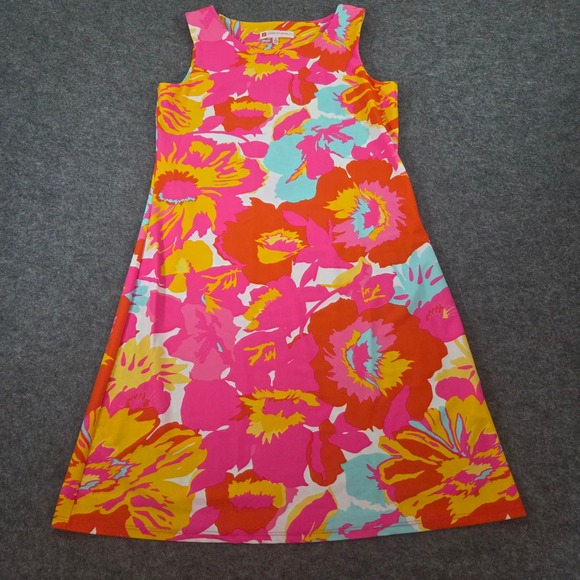 Jude Connally Dresses & Skirts - Jude Connally Beth Shift Dress Womens 8 Pink Orange Floral Jude Cloth Sleeveless